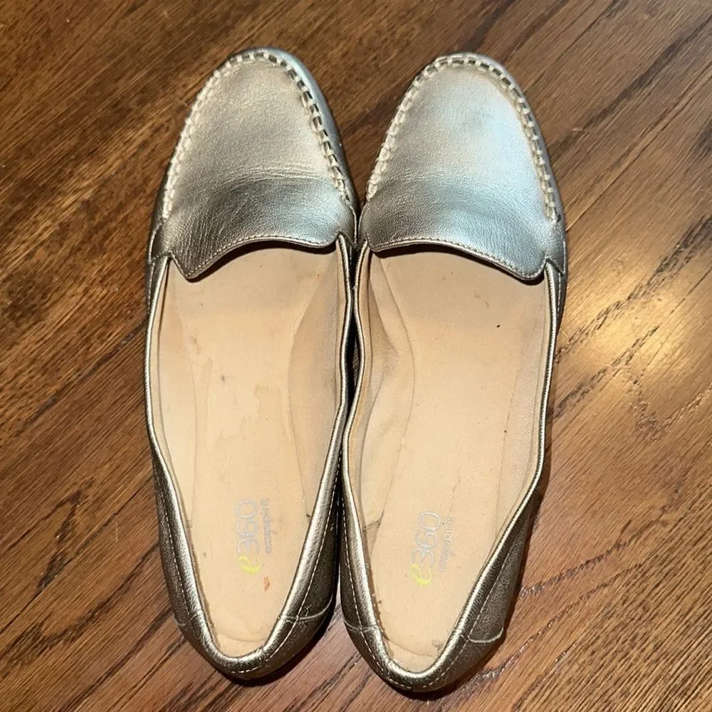 Easy Spirit 360 gold slip‎ on flat loafers